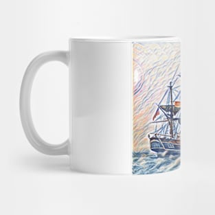 Pirate Ship Graphic Art Design | Digital Art | Painting Mug